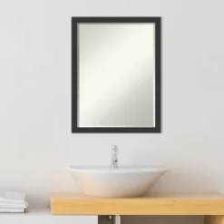 Amanti Art Mezzanotte Black Petite Bevel Wood Bathroom Wall Mirror 26 X 20 In. -Umbra Home Decor Shop GUEST f0146d71 ad76 455c a26e e37dd0787cd4