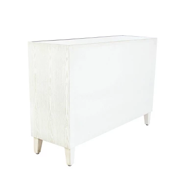 Modern Wood And Mirror Rectangular Cabinet White - Olivia & May 6 Modern Wood And Mirror Rectangular Cabinet White - Olivia & May - Image 6
