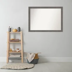 42" X 31" Non-Beveled Rustic Plank Gray Narrow Bathroom Wall Mirror - Amanti Art -Umbra Home Decor Shop GUEST f09f821e 0202 4e2e a3d0 772092690278
