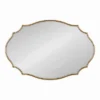 24" X 36" Leanna Scalloped Oval Decorative Wall Mirror Gold - Kate & Laurel All Things Decor