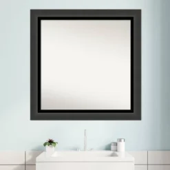 31" X 31" Non-Beveled Tuxedo Black Bathroom Wall Mirror - Amanti Art -Umbra Home Decor Shop GUEST f1b18e74 8550 4e34 8c44 f3276a287d39