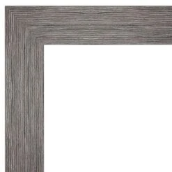 Amanti Art Pinstripe Plank Grey Petite Bevel Bathroom Wall Mirror 29.5 X 23.5 In.