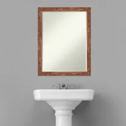 Amanti Art Fresco Light Pecan Petite Bevel Wood Bathroom Wall Mirror 26.5 X 20.5 In. -Umbra Home Decor Shop GUEST f1e83c26 cee6 49ac b7e0 0b01c12816d5