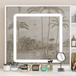 Famapy White Vanity Table Set With Stool,Lighted Makeup Mirror And Charging Station Makeup Vanity Desk Dressing Table Organizer Makeup Vanity Set -Umbra Home Decor Shop GUEST f1f1ce9a beb1 4d6f a18e 0124c2f5546f