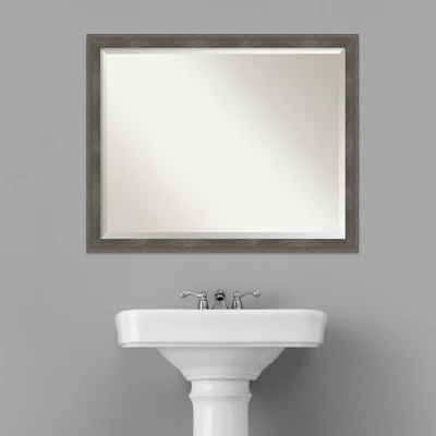 30" X 24" Pinstripe Lead Framed Bathroom Vanity Wall Mirror Gray - Amanti Art 4 30" X 24" Pinstripe Lead Framed Bathroom Vanity Wall Mirror Gray - Amanti Art - Image 4
