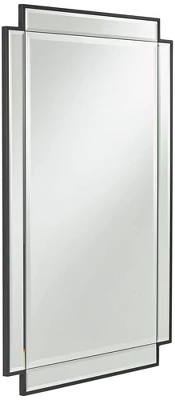 Noble Park Gatsby Rectangular Vanity Decorative Wall Mirror Modern Beveled Edge Matte Black Metal Frame 27" Wide Bathroom Bedroom 5 Noble Park Gatsby Rectangular Vanity Decorative Wall Mirror Modern Beveled Edge Matte Black Metal Frame 27" Wide Bathroom Bedroom - Image 5