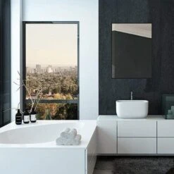 Hamilton Hills 22" X 30" Metal Brushed Black Rectangular Mirror -Umbra Home Decor Shop GUEST f2fda4b4 3316 4585 9c51 b497c04733b3