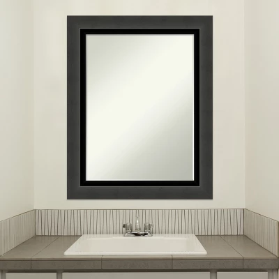 Amanti Art Tuxedo Black Petite Bevel Bathroom Wall Mirror 29 X 23 In. 4 Amanti Art Tuxedo Black Petite Bevel Bathroom Wall Mirror 29 X 23 In. - Image 4