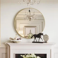 Lyngins 39 Inch Wall Mount Vanity Mirror,Modern Round Bathroom Mirror With Metal Frame For Bathroom,Bedroom,Gold -Umbra Home Decor Shop GUEST f43912ab f749 4702 a531 b7fe8bd60361