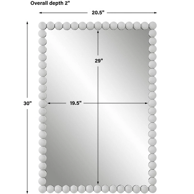 Uttermost Serna White Vanity Wall Mirror – 20.5"x30" Iron Frame Accent 2 Uttermost Serna White Vanity Wall Mirror – 20.5"x30" Iron Frame Accent - Image 2