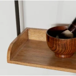 26" X 26" Rheeves Decorative Wall Mirror With Shelf Rustic Brown/Black - Kate & Laurel All Things Decor -Umbra Home Decor Shop GUEST f4cb8ff2 045d 4e31 b6aa 34b610004711