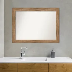 44" X 33" Non-Beveled Owl Wood Bathroom Wall Mirror Brown - Amanti Art -Umbra Home Decor Shop GUEST f541472d aaef 4949 8d2c 8de9bf39b222