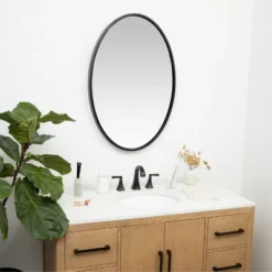 Hamilton Hills 24" X 36" Oval Black Framed Mirror