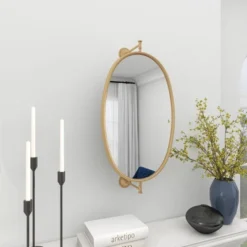 Industrial Wood Oval Shaped Wall Mirror - Olivia & May -Umbra Home Decor Shop GUEST f61949c8 8627 45bc 9863 beb887bdad0a