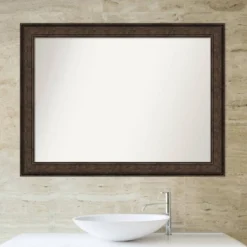 44" X 33" Non-Beveled Ridge Bronze Bathroom Wall Mirror - Amanti Art 12 44" X 33" Non-Beveled Ridge Bronze Bathroom Wall Mirror - Amanti Art -Umbra Home Decor Shop GUEST f64a1456 5255 43ee 8437 ddfb785527b4