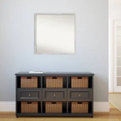 28" X 28" Non-Beveled Svelte Silver Wood Wall Mirror - Amanti Art -Umbra Home Decor Shop GUEST f660a5d6 2823 4388 8e58 58e3caf0dd87