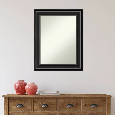24" X 30" Non-Beveled Ridge Black Bathroom Wall Mirror - Amanti Art 5 24" X 30" Non-Beveled Ridge Black Bathroom Wall Mirror - Amanti Art - Image 5