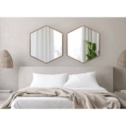 22" X 25" McNeer Hexagon Wall Mirror Bronze - Kate & Laurel All Things Decor -Umbra Home Decor Shop GUEST f667c0e1 6ea2 4289 9a9d 7b54cc12e34d