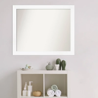 31" X 25" Non-Beveled Cabinet Narrow Bathroom Wall Mirror White - Amanti Art 6 31" X 25" Non-Beveled Cabinet Narrow Bathroom Wall Mirror White - Amanti Art - Image 6