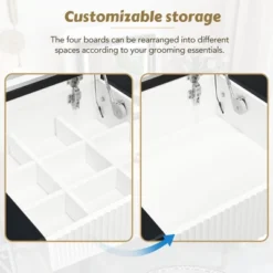 43.3" Modern Vanity Table Set With Flip-Up Mirror, LED Lights And Storage - ModernLuxe -Umbra Home Decor Shop GUEST f6cd4564 622d 489c 80e9 7715f011a192