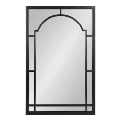 20" X 32" Lyla Metal Framed Arch Decorative Wall Mirror Black - Kate & Laurel All Things Decor