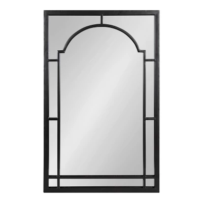 20" X 32" Lyla Metal Framed Arch Decorative Wall Mirror Black - Kate & Laurel All Things Decor 1 20" X 32" Lyla Metal Framed Arch Decorative Wall Mirror Black - Kate & Laurel All Things Decor