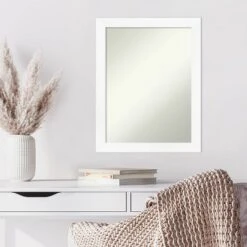 21" X 27" Non-Beveled Cabinet White Narrow Wall Mirror - Amanti Art -Umbra Home Decor Shop GUEST f709c1e5 bd84 4089 b951 d7dfbd2d541b