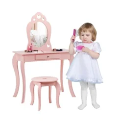 Costway Kids Vanity Set Princess Makeup Dressing Play Table Set W/Mirror -Umbra Home Decor Shop GUEST f765122f 8e07 411a 8225 26b6aa0aa2a5