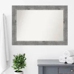 42" X 30" Non-Beveled Bridge Wood Bathroom Wall Mirror Gray - Amanti Art -Umbra Home Decor Shop GUEST f8bcfb4e 08ac 4efb b6d8 ce5cfa2cf430