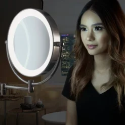 11" Round LED Wall Mount Powered By Battery Or Adaptor Makeup Mirror - Zadro -Umbra Home Decor Shop GUEST f8c05cc0 a236 4006 bfee c2390719d356