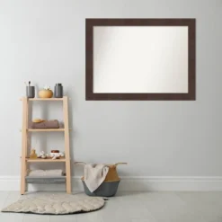 43" X 32" Non-Beveled Wildwood Brown Bathroom Wall Mirror - Amanti Art -Umbra Home Decor Shop GUEST f8cb45f8 5255 4603 ac89 a593b4a830bc