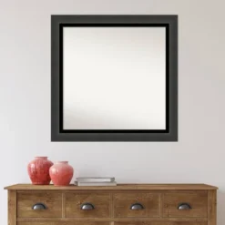31" X 31" Non-Beveled Tuxedo Black Bathroom Wall Mirror - Amanti Art -Umbra Home Decor Shop GUEST f8d8ea2e 92bd 4c51 b2fc 03197e43f873