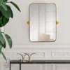 Hamilton Hills 16" X 24" Gold Beveled Framed Metal Rectangular Mirror With Hinges Brackets