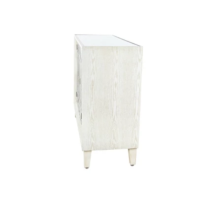 Modern Wood And Mirror Rectangular Cabinet White - Olivia & May 5 Modern Wood And Mirror Rectangular Cabinet White - Olivia & May - Image 5
