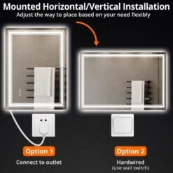 Large Bathroom Mirror With LED Lights, LED Vanity Mirror For Bathroom, 3 Adjustable Colors Of Lights, Anti-Fog, Backlit + Front Lit, Stepless Dimming -Umbra Home Decor Shop GUEST fa4cc8b3 8008 463d 9c6f c03b16b462d1