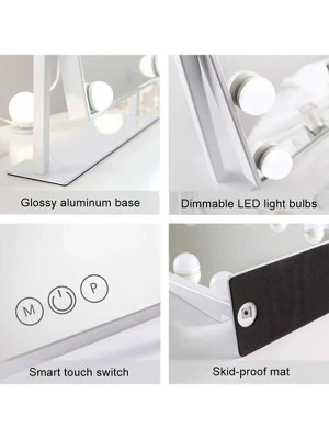 Fenchilin Large Hollywood Vanity Makeup Mirror With Smart Touch Control, 3 Color Options, Dimmable Light, 10X Magnification, And 360 Degree Rotation 5 Fenchilin Large Hollywood Vanity Makeup Mirror With Smart Touch Control, 3 Color Options, Dimmable Light, 10X Magnification, And 360 Degree Rotation - Image 5