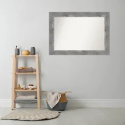 42" X 30" Non-Beveled Bridge Wood Bathroom Wall Mirror Gray - Amanti Art -Umbra Home Decor Shop GUEST fa767a97 8e50 42d9 805d 15021028958e