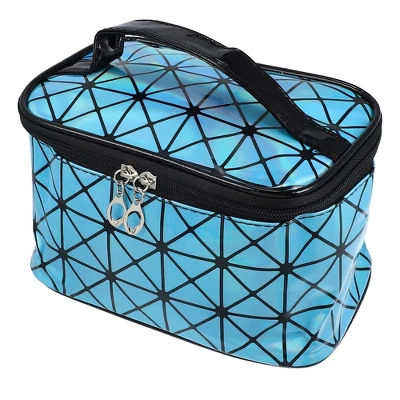 Unique Bargains Rhombus Pattern Red Makeup Bag With Mirror Cosmetic Travel Bag For Women 1 Pcs 8 Unique Bargains Rhombus Pattern Red Makeup Bag With Mirror Cosmetic Travel Bag For Women 1 Pcs - Image 8