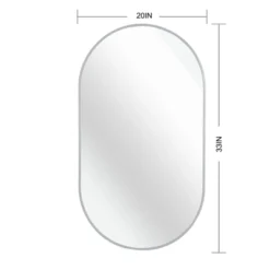 Serio 20"x 30" Modern Oval/Pill Shaped Wall Mount Mirror,Horizontal/Vertical Hanging Aluminum Alloy Frame Mirror-The Pop Home -Umbra Home Decor Shop GUEST facb1615 4348 42eb 932b 497f71fe7580