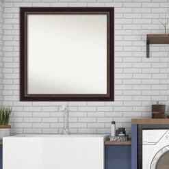 30" X 30" Non-Beveled Signore Bronze Wood Bathroom Wall Mirror - Amanti Art -Umbra Home Decor Shop GUEST fad78055 7518 4a10 b6af 3fe90d1cc82e