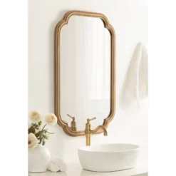 Kate & Laurel All Things Decor 24"X36" Glenby Scallop Wall Mirror Gold 12 Kate & Laurel All Things Decor 24"X36" Glenby Scallop Wall Mirror Gold -Umbra Home Decor Shop GUEST fb3a8209 156b 44a7 ad69 f86d1aa92055