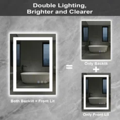 LED Bathroom Mirror With Front And Backlight,24x32 Inch Black Framed Gradient Front And Backlit LED Mirror For Bathroom 11 LED Bathroom Mirror With Front And Backlight,24x32 Inch Black Framed Gradient Front And Backlit LED Mirror For Bathroom -Umbra Home Decor Shop GUEST fb41a237 1ea4 4c2e a047 00987621bcda