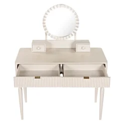 Luxury Makeup Vanity Desk Set With Stool, Vanity Table Dressing Table With Height-Adjustable Mirror & 4 Drawers, Champagne/Silver-ModernLuxe -Umbra Home Decor Shop GUEST fbbdf1d5 bd0f 4ba2 b9ca e94d90231e1f