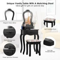 Tangkula Vanity Mirror Makeup Dressing Table Set W/ Stool Drawer Wood Desk -Umbra Home Decor Shop GUEST fc743b7c 4676 4e4b b3d5 d7d6da3f02d4
