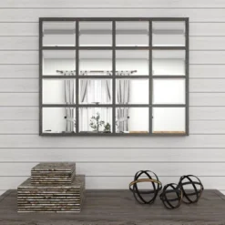 Glass Window Pane Inspired Wall Mirror Black - Olivia & May -Umbra Home Decor Shop GUEST fcd99639 f138 479c 95a5 c2a88e27f685