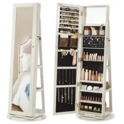 Songmics Mirror Jewelry Cabinet Organizer 360° Rotating Jewelry Armoire Storage Box -Umbra Home Decor Shop GUEST fcffc856 9345 4e8a 91ca 354ff75cb7bd