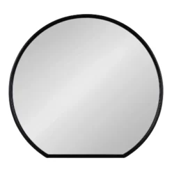 24" X 23" Caskill Flat Circle Decorative Wall Mirror Black - Kate & Laurel All Things Decor