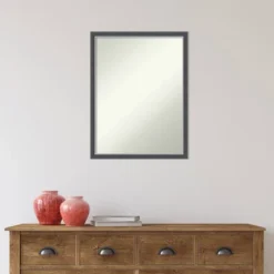 20" X 26" Non-Beveled Eva Thin Bathroom Wall Mirror Black - Amanti Art -Umbra Home Decor Shop GUEST feb66935 f05d 427e b7a1 dba6f510b9bb