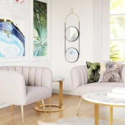 Aries Round Decorative Wall Mirror Gold/Black - ZM Home -Umbra Home Decor Shop GUEST fedb6c95 1e03 46ee bc0a 5e36864239e2