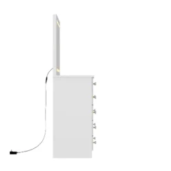 Famapy Stylish White Vanity: Large Mirror, Touch - Screen Lighting, And Ample Storage -Umbra Home Decor Shop GUEST ff0b1296 8326 4102 b967 b231f6bc107f